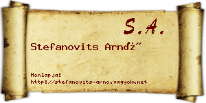 Stefanovits Arnó névjegykártya